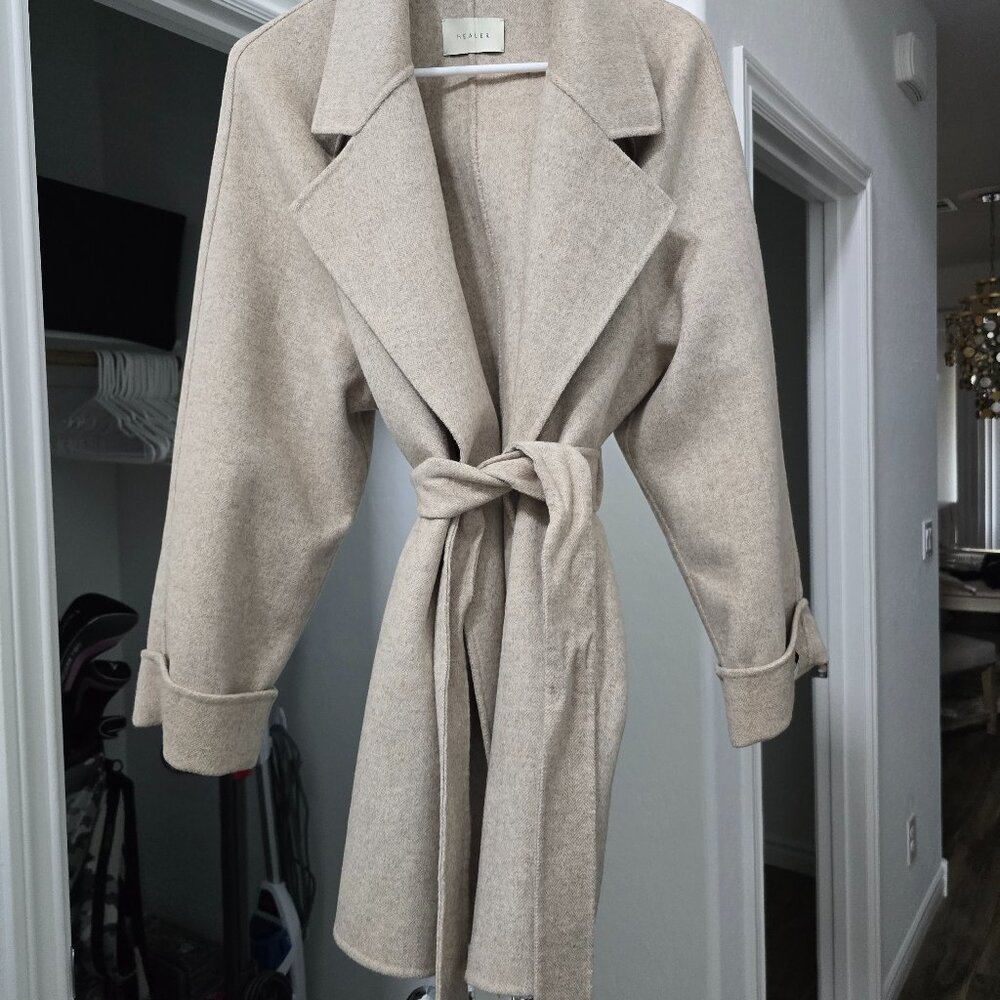 Beige Handmade Medium Coat